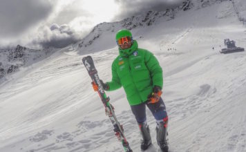 Hans Vaccari quarto dopo la prima manche dello Slalom a Are